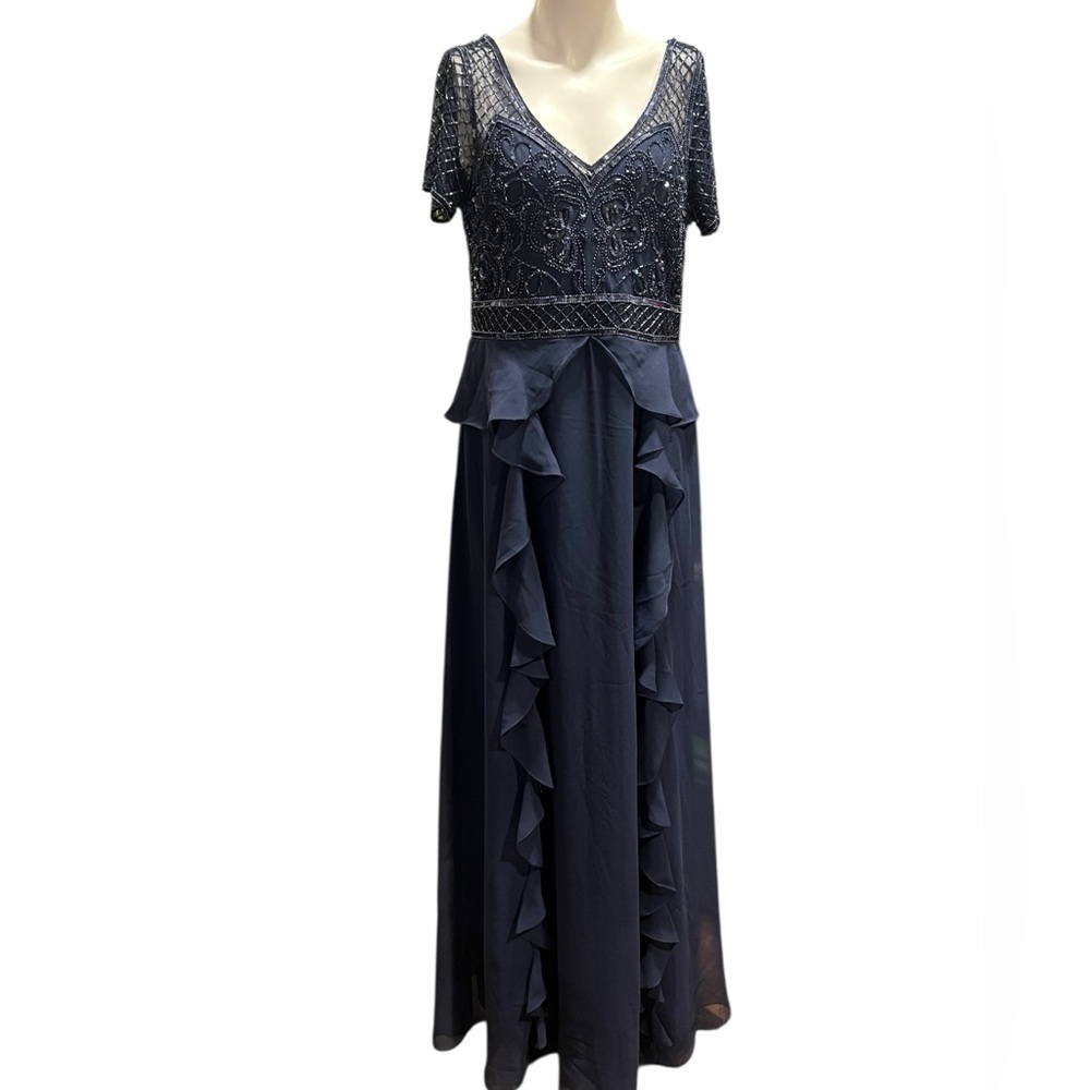 Adrianna Papell Cap Sleeve Beaded gown